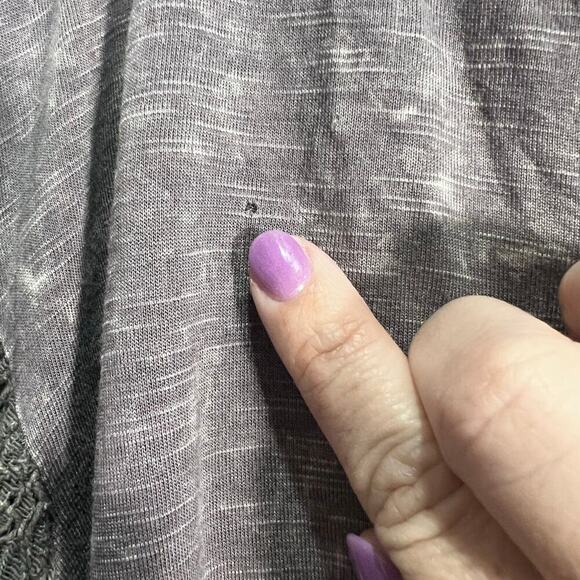 BKE Gimmicks FAB! Embroidered Mesh Boho Open Tie Festive Top in Gray L With Tags - Picture 2 of 7